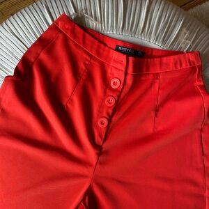Bright Red Nasty Gal High Rise Pants